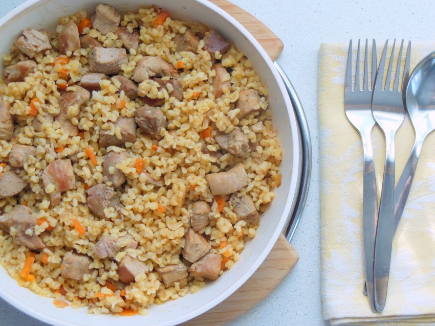 Булгур с индейкой и овощами