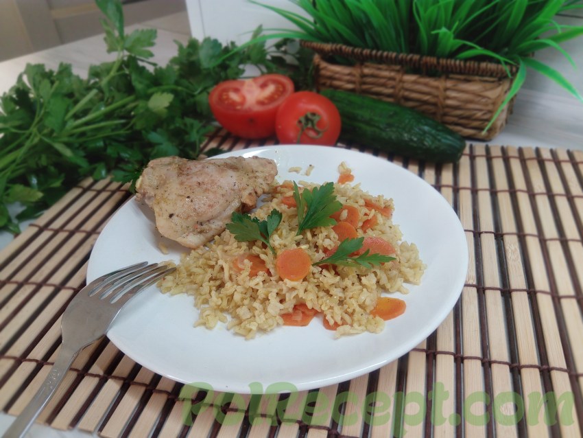Перловка с курицей в духовке
