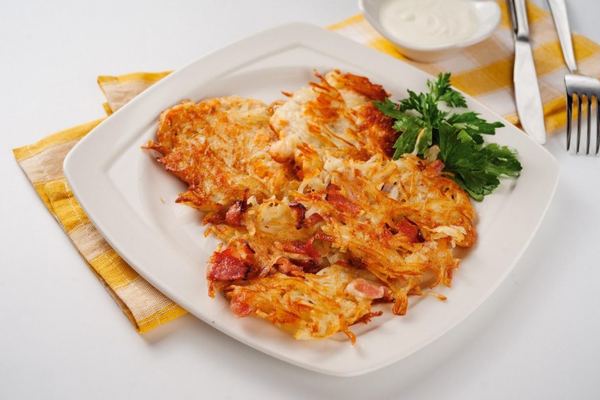 Драники картофельные с ветчиной и сыром