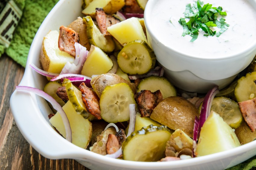 Картофельный салат с беконом