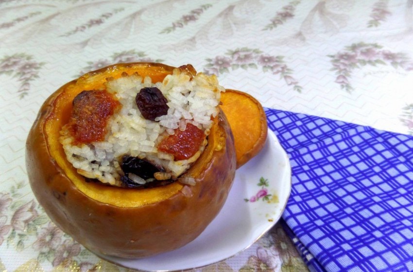 Фаршированная тыква с рисом