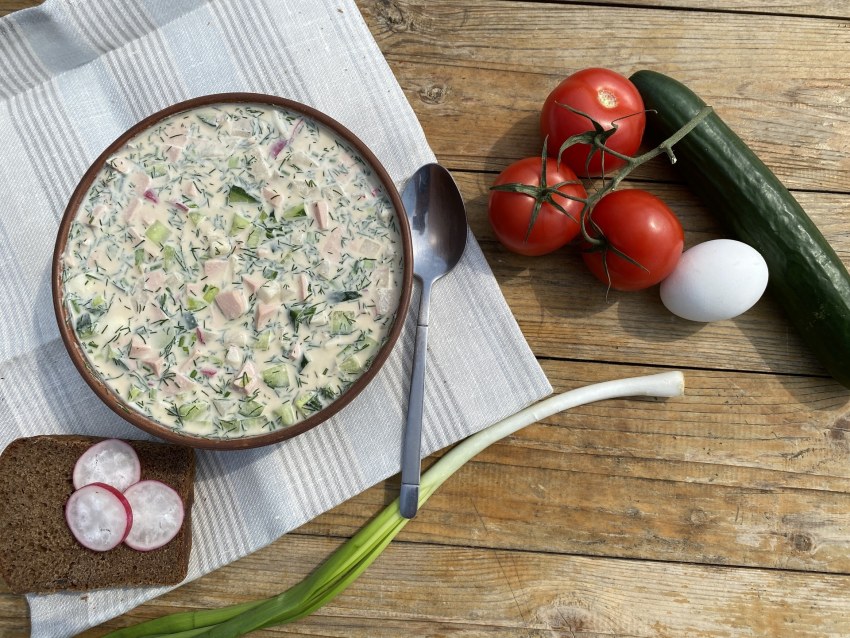 Окрошка с оливками