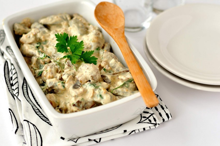 Бефстроганов из говядины с грибами