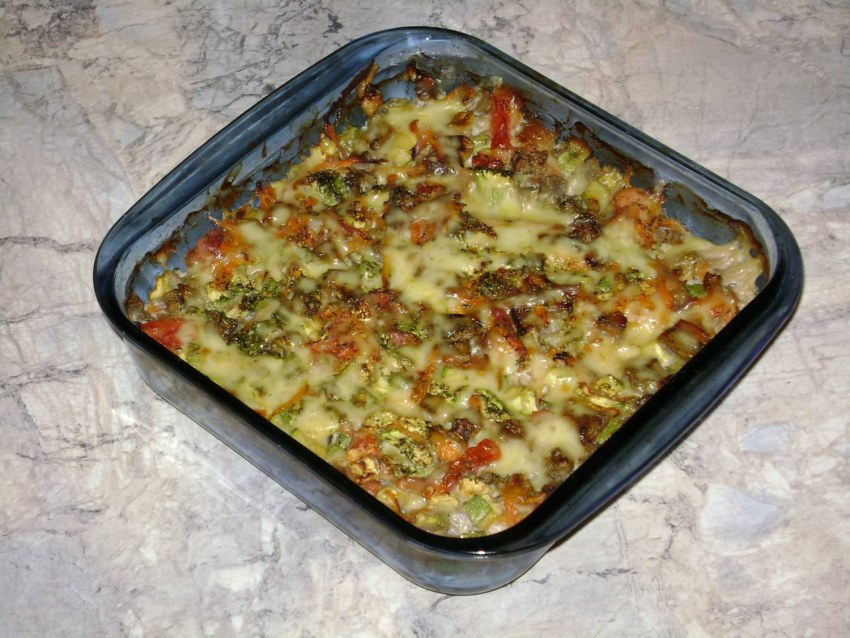 Запеканка с баклажанами и кабачками