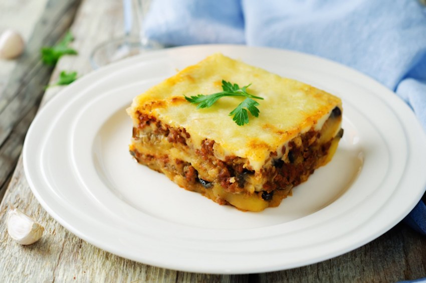 Картофель запеченный с баклажанами
