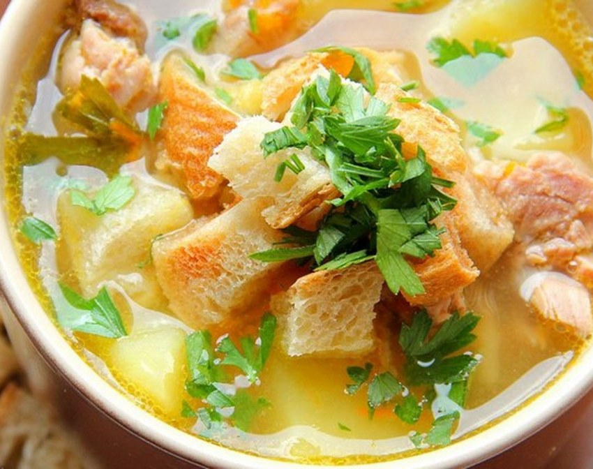 Суп с потрошками куриными