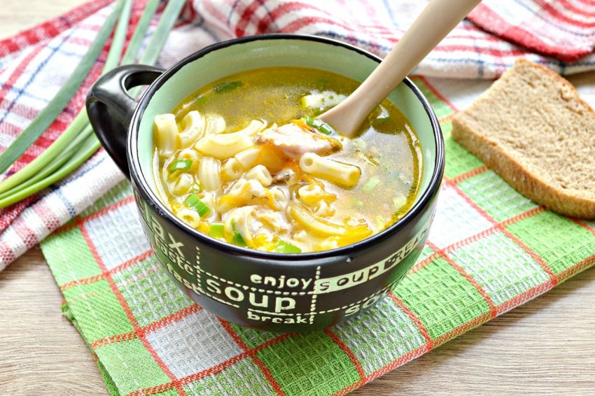 Суп с макаронами и курицей