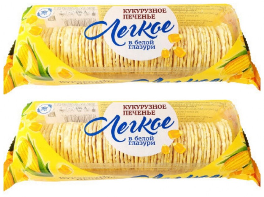Кукурузное печенье в белой глазури