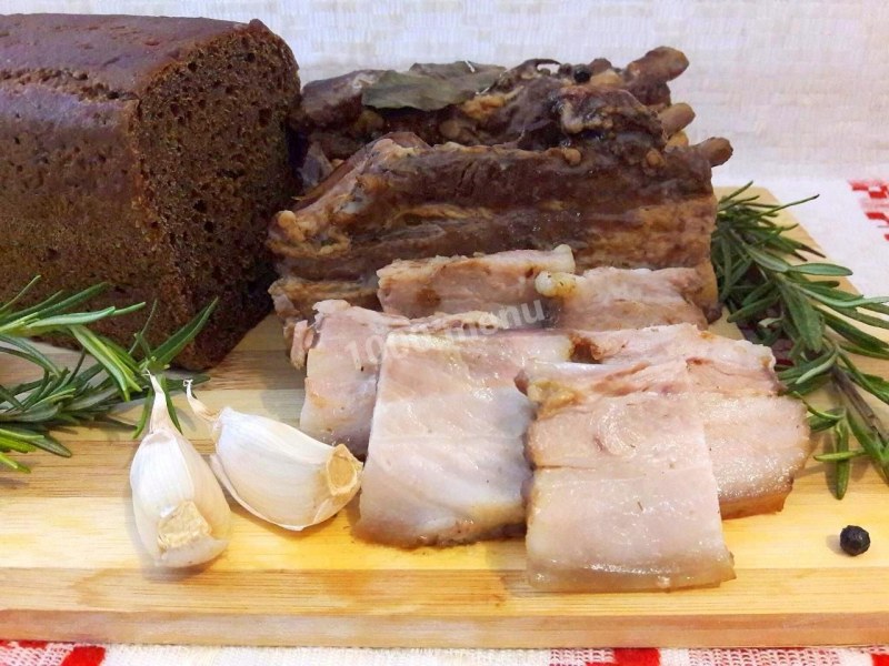 Копченое сало соленое