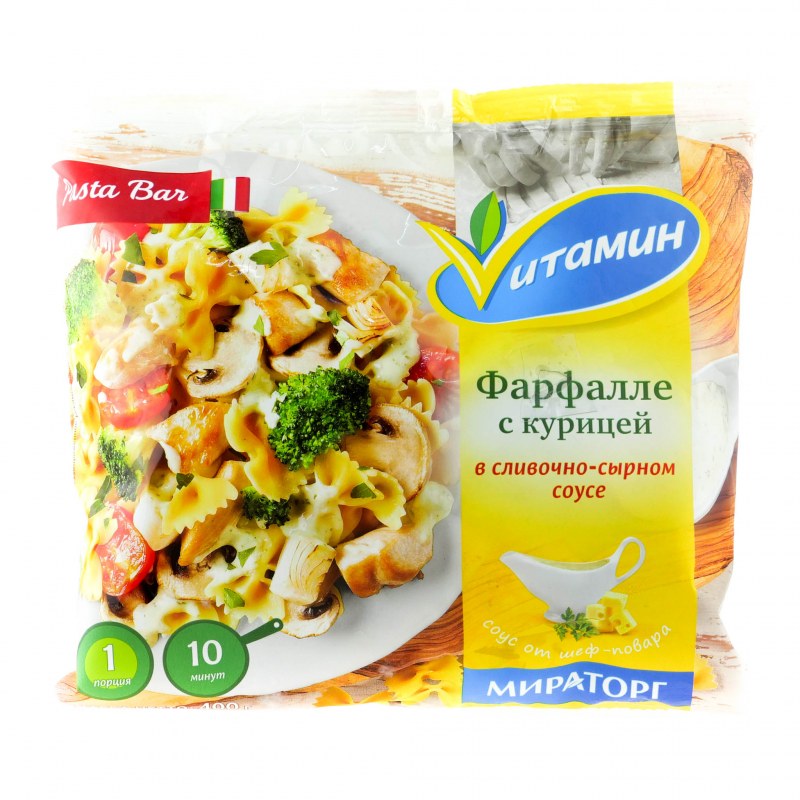 Паста фарфалле с грибами