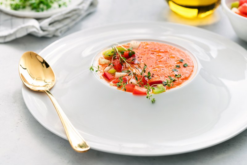 Суп гаспачо с морепродуктами