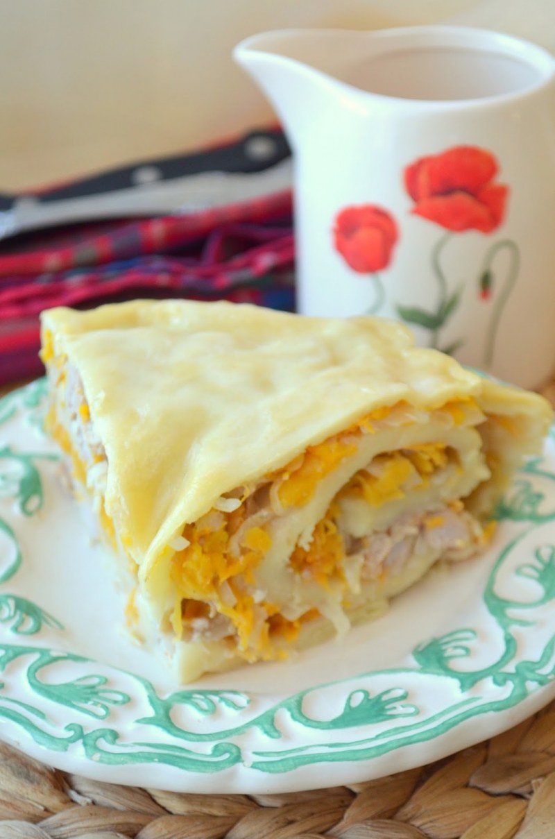 Ханум с картошкой и фаршем в духовке