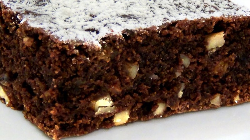 Пирог из манки шоколадный