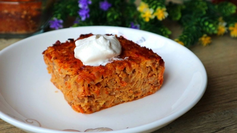 Морковная запеканка на сковороде