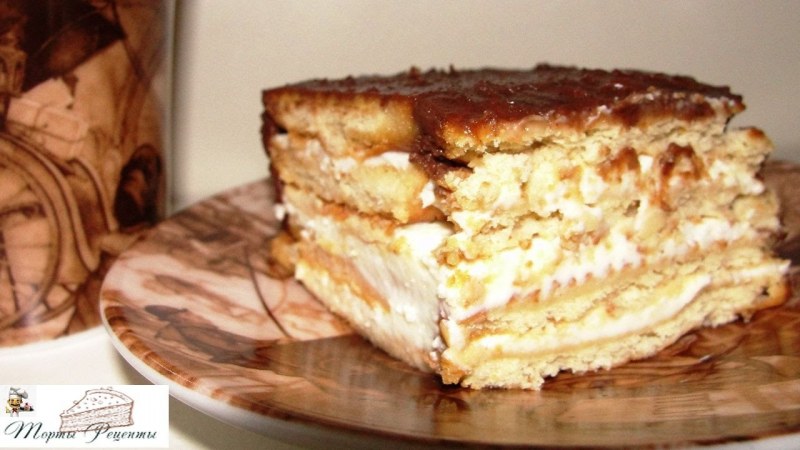 Торт из печенья топленое молоко с выпечкой