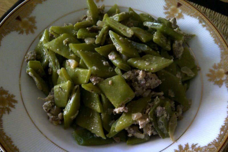 Удон из риса и стручковой фасоли