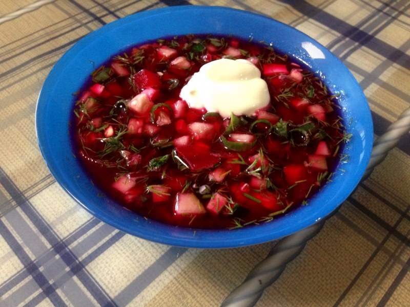 Окрошка на свекольном отваре