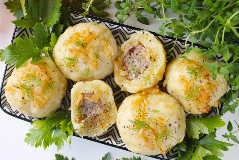 Клёцки картофельные с мясом