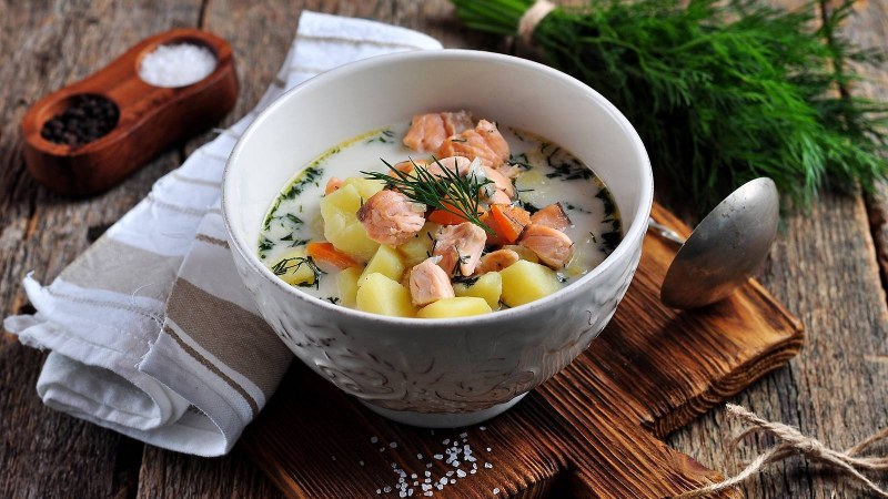 Уха по-фински со сливками