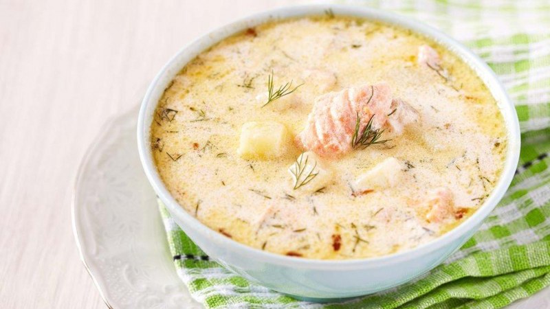Молочный суп с рыбой