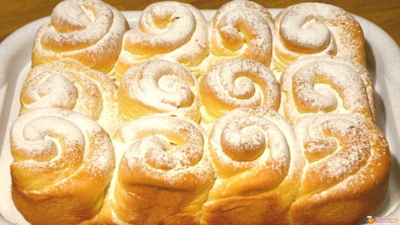 Булочки розочки с творогом