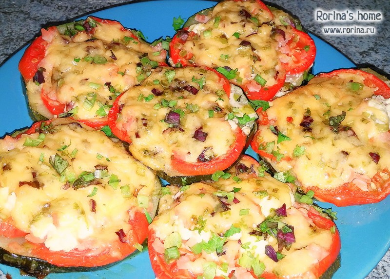 Кабачки в духовке с чесноком