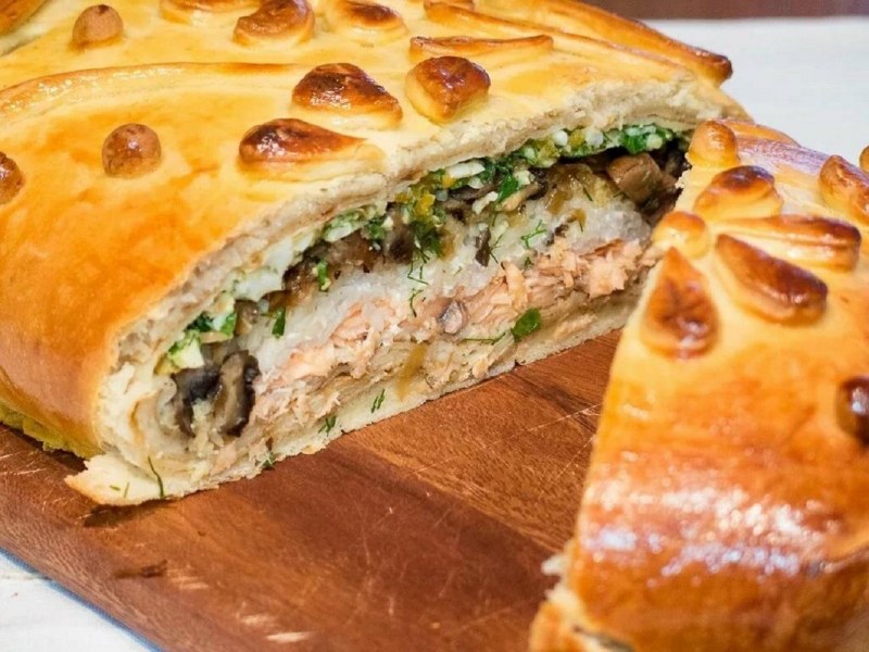 Кулебяка с яблоками
