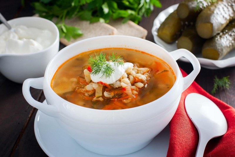 Рассольник с рисом