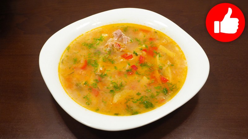 Рассольник ресторанная подача