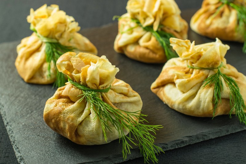 Блины мешочки с начинкой