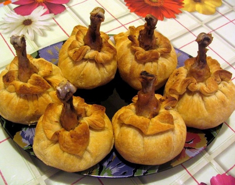 Блинные мешочки с начинкой