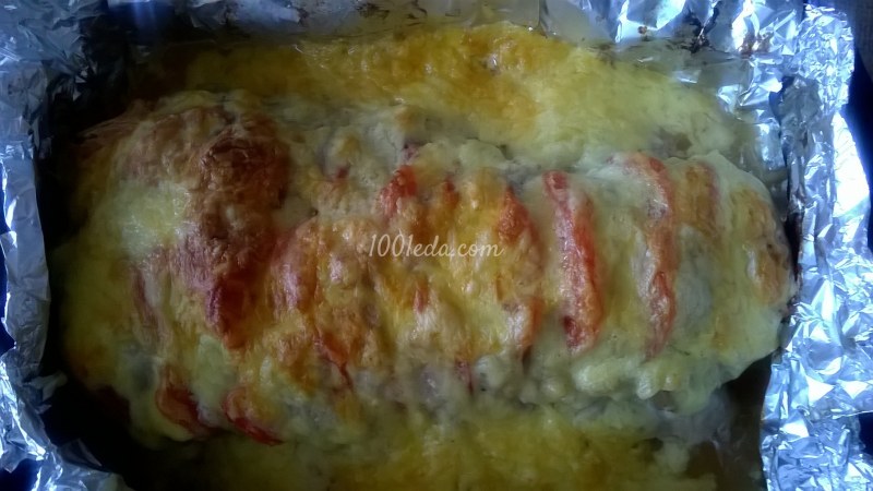 Куриная грудка фаршированная помидорами и сыром в духовке