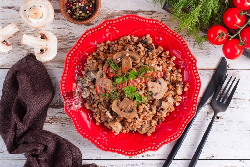 Гречка по купечески с грибами