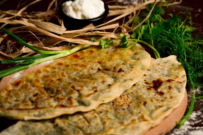 Кутабы с картофелем и грибами