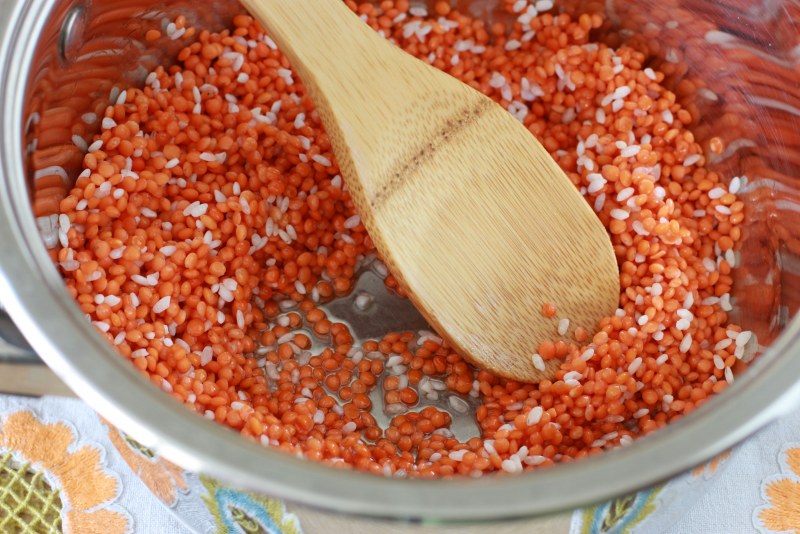 Личинки вареной чечевице