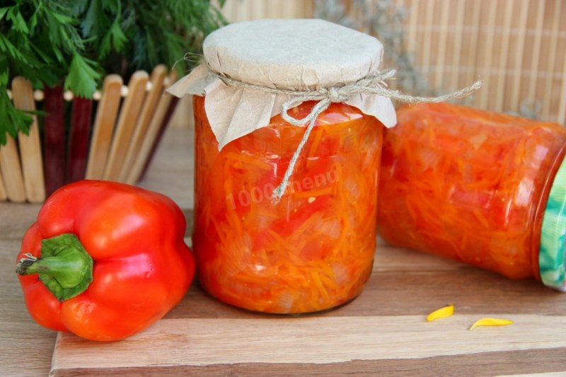 Лечо с морковью и перцем и помидорами