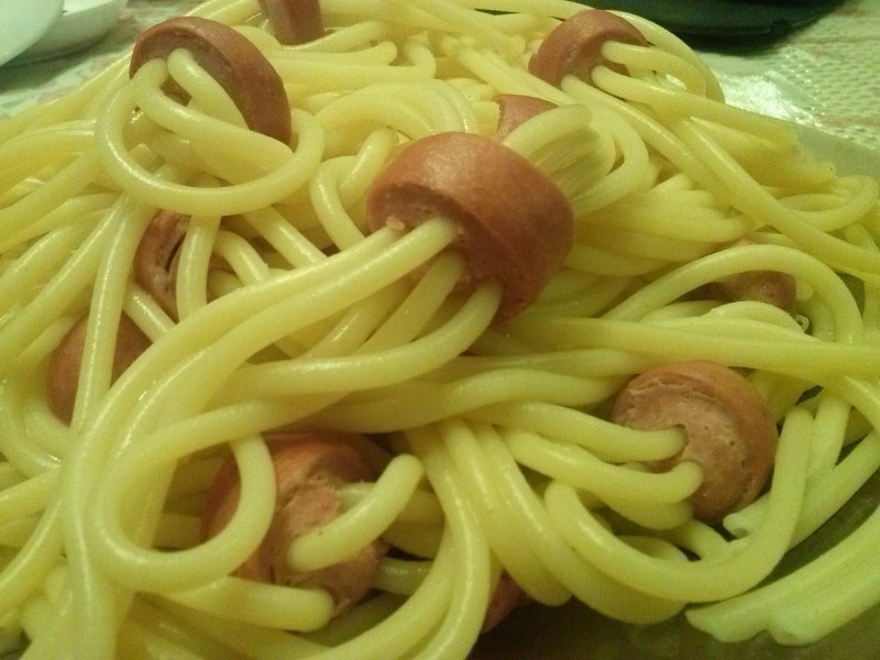 Макароны с осьминогами