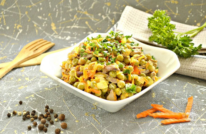 Салат с печенкой и корейской морковкой рецепт