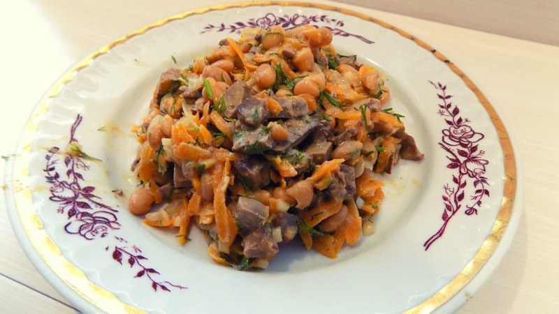 Салат из печени