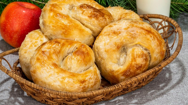 Булочки с творогом и яблоками