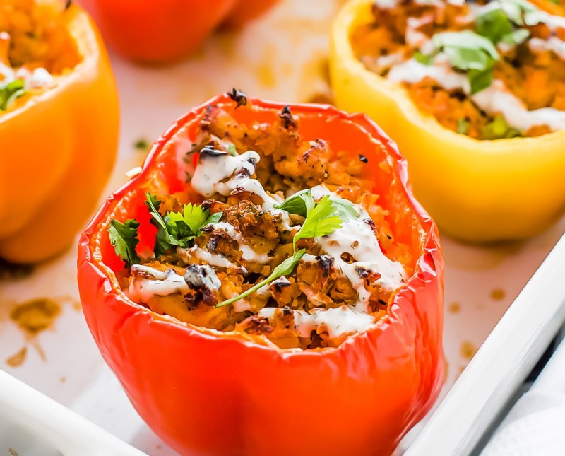 Перец фаршированный грибами