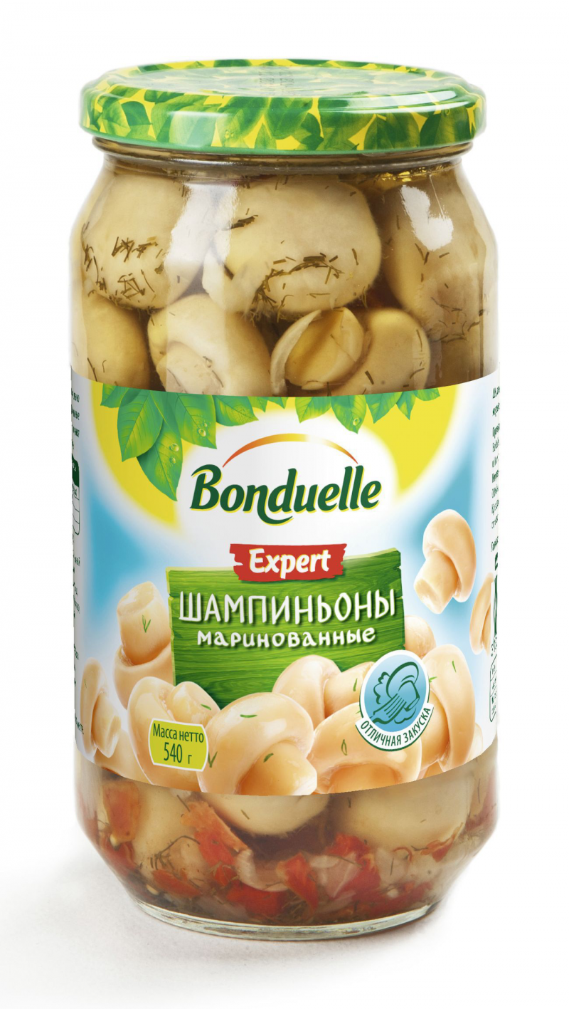 Шампиньоны маринованные Bonduelle 540гр