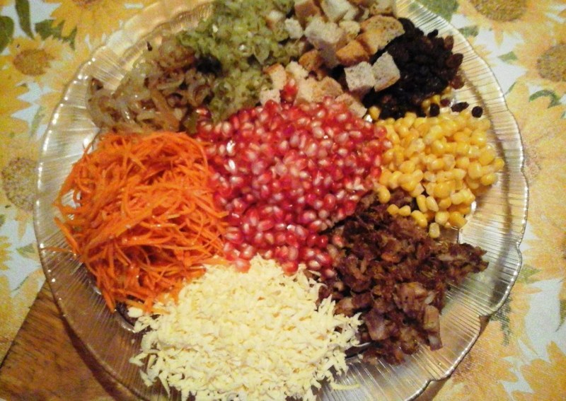 Салат кучками