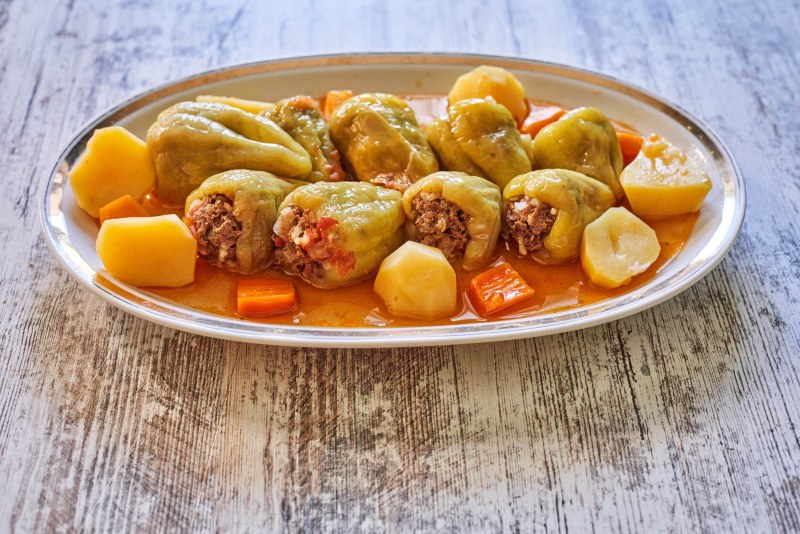 Фаршированный перец с картошкой