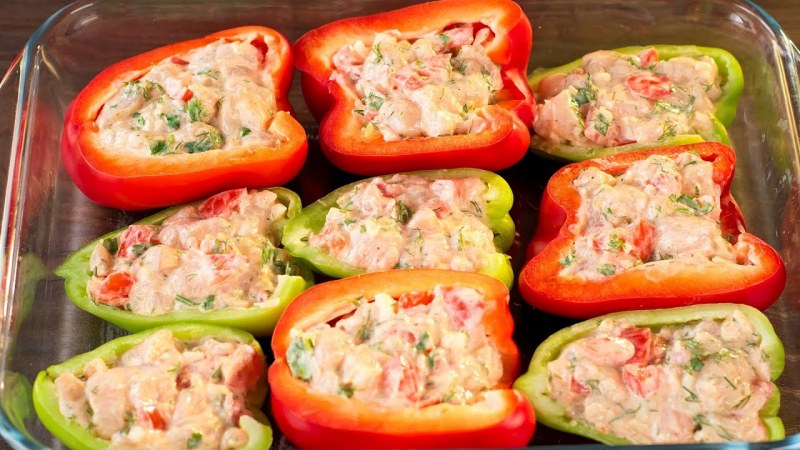 Перец фаршированный куриной грудкой