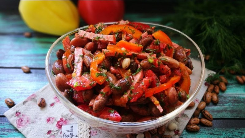 Спаржевая фасоль с грибами