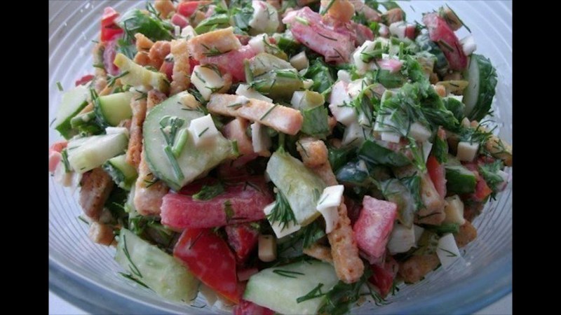 Салат Радуга кукуруза кириешки
