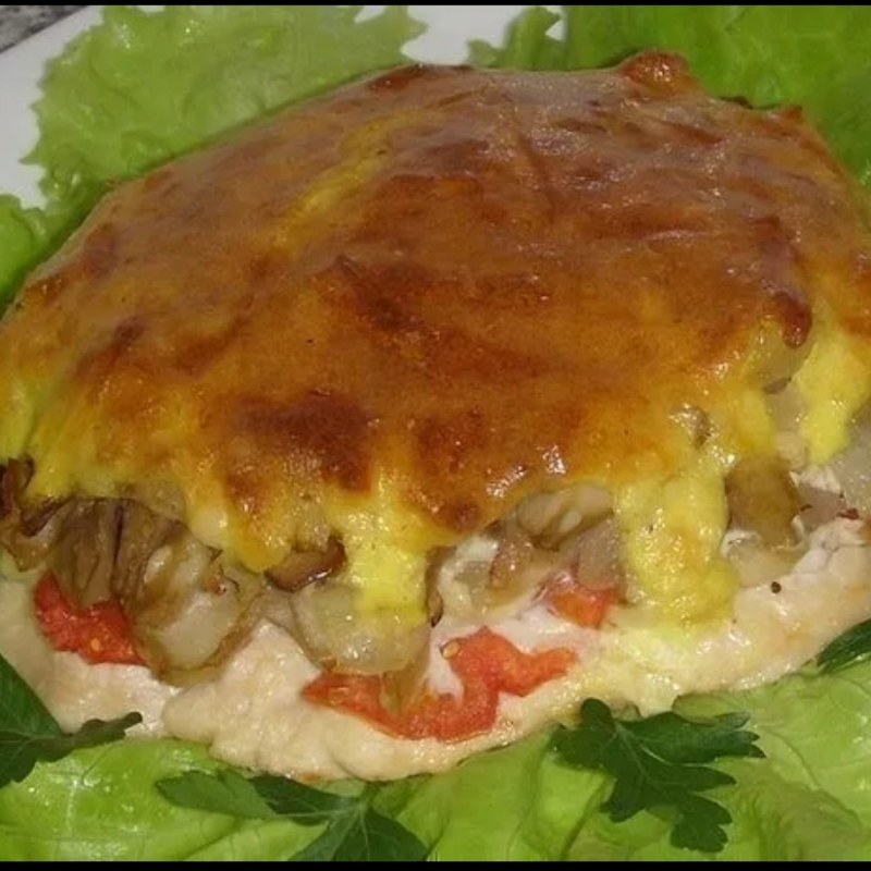 Свинина запеченная с шампиньонами