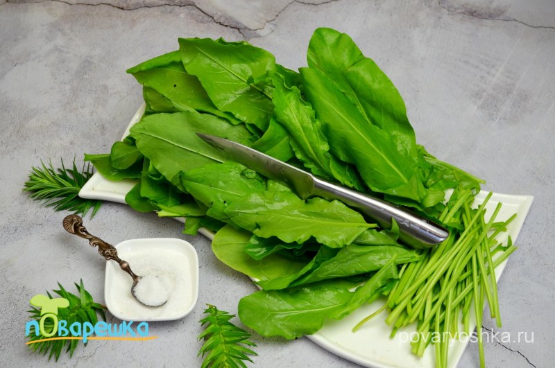 Мясо в щавелевых листьях