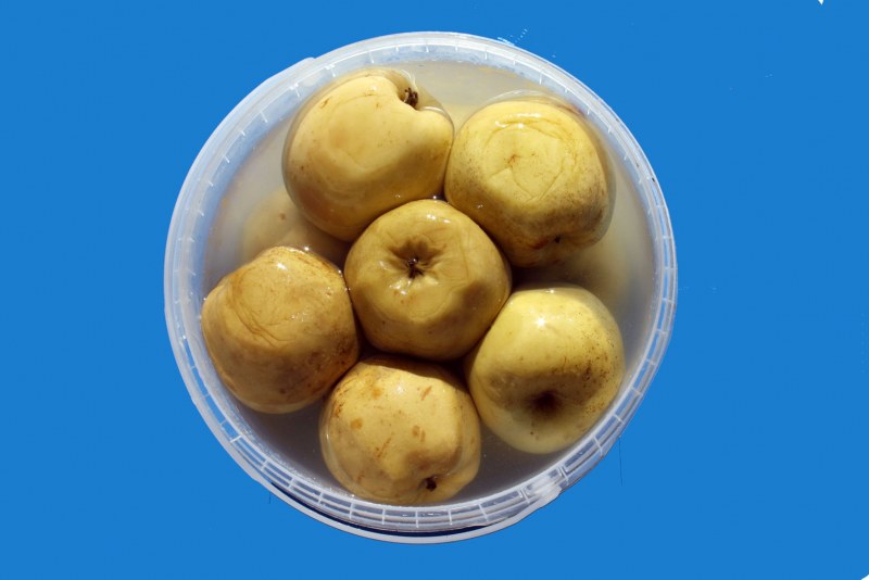 Кислые яблоки с солью